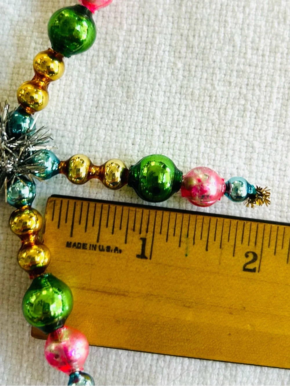 Vintage repurposed mercury, glass bead flowers holiday Christmas ornaments